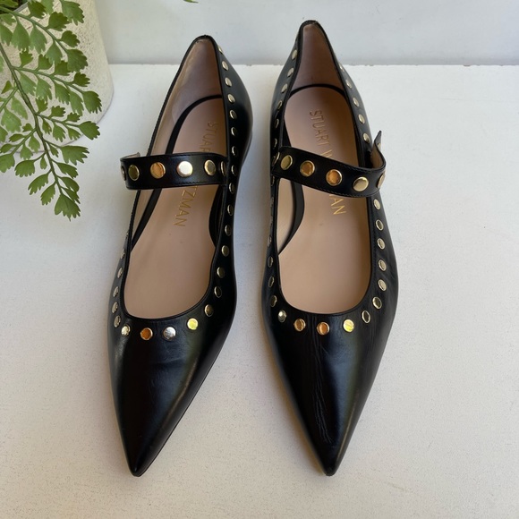 STUART WEITZMAN Gala Studs Mary Jane flats size 8.5 new with dust bag - Picture 15 of 16